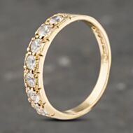 Pre-Owned 9ct Yellow Gold Cubic Zirconia Half Eternity Ring 41103206