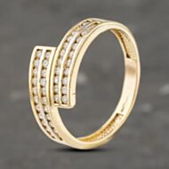 Pre-Owned 9ct Yellow Gold Cubic Zirconia Double Crossover Ring 41103208