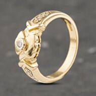 Pre-Owned 9ct Yellow Gold Cubic Zirconia Shoulders Dress Ring 41103209