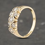 Pre-Owned 9ct Yellow Gold Cubic Zirconia Seven Stone Dress Ring 41103211