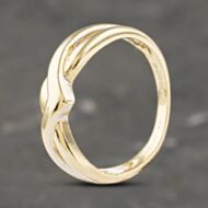 Pre-Owned 9ct Yellow Gold Crossover Dress Ring 41103215