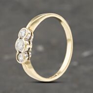 Pre-Owned 9ct Yellow Gold Three Stone Ring 41103221