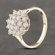 Pre-Owned 9ct Yellow Gold Cubic Zirconia Round Cluster Ring 41103223