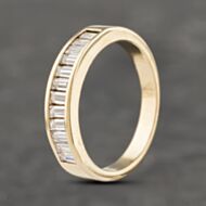 Pre-Owned 9ct Yellow Gold Cubic Zirconia Baguette Cut Half Eternity Ring 41103230
