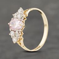 Pre-Owned 9ct Yellow Gold Cubic Zirconia Pink And White Seven Stone Ring 41103238