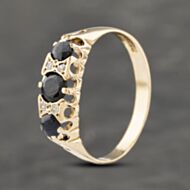 Pre-Owned 9ct Yellow Gold Sapphire & Cubic Zirconia Seven Stone Ring 41103240
