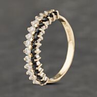 Pre-Owned 9ct Yellow Gold Sapphire Two Row Half Eternity Ring 41103242