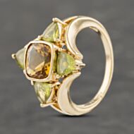 Pre-Owned 9ct Yellow Gold Citrine & Peridot Fancy Dress Ring 41103246