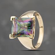 Pre-Owned 14ct Yellow Gold Mystic Topaz Oblong Dress Ring 41103249