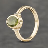 Pre-Owned 9ct Yellow Gold Peridot Oval Single Dress Ring 41103257