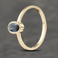 Pre-Owned 9ct Yellow Gold Sapphire Oval Dress Ring 41103261