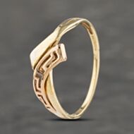 Pre-Owned 9ct Two Colour Gold Celtic Crossover Ring 41103283