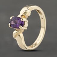 Pre-Owned 9ct Yellow Gold Amethyst Oval Dress Ring 41103288