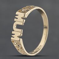 Pre-Owned 9ct Yellow Gold Mum Signet Ring 41103321