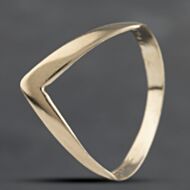 Pre-Owned 9ct Yellow Gold Plain Half Wishbone Ring 41103327