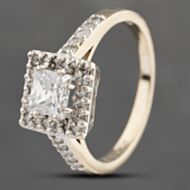 Pre-Owned 9ct Yellow Gold Cubic Zirconia Square Cluster Ring 41103333