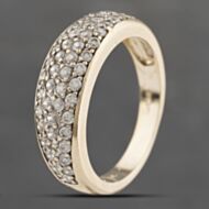 Pre-Owned 9ct Yellow Gold Cubic Zirconia Pave Set Band Ring 41103334