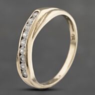 Pre-Owned 9ct Yellow Gold Cubic Zirconia Crossover Half Eternity Ring 41103338