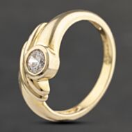 Pre-Owned 9ct Yellow Gold Cubic Zirconia Rubover Single Stone Dress Ring 41103342