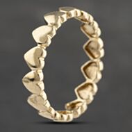 Pre-Owned 9ct Yellow Gold Hearts Band Ring 41103346