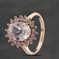Pre-Owned 9ct Rose Gold Kunzite & Pink Sapphire Cluster Ring 41103355