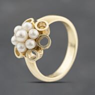 Pre-Owned 14ct Yellow Gold Cultured Pearl Cluster Ring 41103357