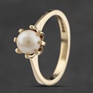 Pre-Owned 9ct Yellow Gold Cultured Pearl Single Stone Dress Ring 41103358