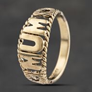Pre-Owned 9ct Yellow Gold Mum Signet Ring 41103367
