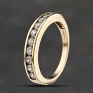 Pre-Owned 9ct Yellow Gold Cubic Zirconia Channel Set Half Eternity Ring 41103378