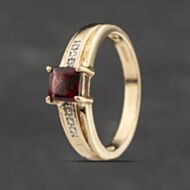 Pre-Owned 9ct Two Colour Gold Garnet Dress Ring 41103388