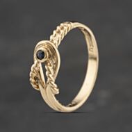 Pre-Owned 9ct Yellow Gold Sapphire Openwork Knot Dress Ring 41103397