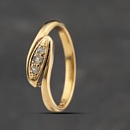 Pre-Owned Vintage Yellow Gold White Sapphire Three Stone Ring 41103404