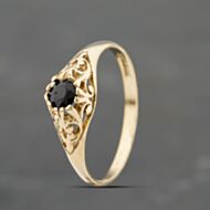 Pre-Owned 9ct Yellow Gold Sapphire Single Stone Dress Ring 41103419