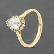 Pre-Owned 9ct Yellow Gold Lab Grown Diamond Pearshape Cluster Ring 41103423