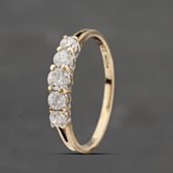 Pre-Owned 9ct Yellow Gold Cubic Zirconia Five Stone Ring 41103432
