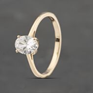 Pre-Owned 9ct Yellow Gold Cubic Zirconia Solitaire Ring 41103433