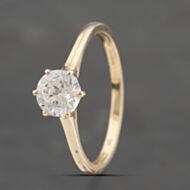 Pre-Owned 9ct Yellow Gold Cubic Zirconia Solitaire Ring 41103434