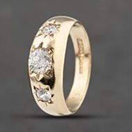 Pre-Owned 9ct Yellow Gold Cubic Zirconia Three Stone Ring 41103469