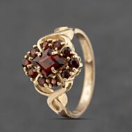 Pre-Owned 9ct Yellow Gold Garnet Fancy Dress Ring 41103476