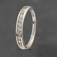 Pre-Owned 9ct White Gold Cubic Zirconia Channel Set Half Eternity Ring 41103498