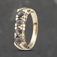 Pre-Owned 9ct Yellow Gold Chrysoberyl Tension Set Four Stone Ring 41103516