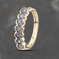 Pre-Owned 9ct Yellow Gold Tanzanite Rubover Seven Stone Ring 41103517