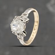 Pre-Owned Vintage 9ct Yellow Gold White Topaz Dress Ring 41103535