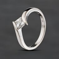 Pre-Owned 9ct White Gold Cubic Zirconia Twist Dress Ring 41103543