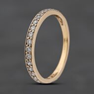 Pre-Owned 9ct Yellow Gold Cubic Zirconia Half Eternity Ring 41103564