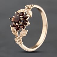 Pre-Owned Yellow Gold Garnet Cluster Ring 41103571