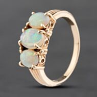 Pre-Owned Vintage Yellow Gold Opal Three Stone Ring 41103576