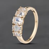 Pre-Owned 9ct Yellow Gold Moonstone Five Stone Ring 41103577