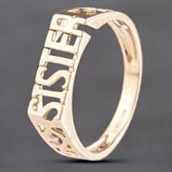 Pre-Owned 9ct Yellow Gold Sister Signet Ring 41103581