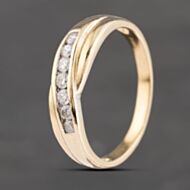 Pre-Owned 9ct Yellow Gold Cubic Zirconia Crossover Half Eternity Ring 41103589
